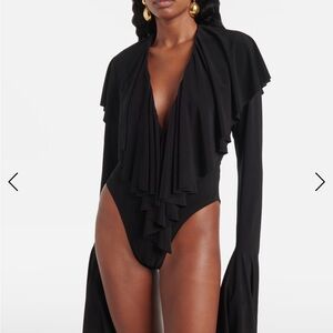 Norma Kamali Black Ruffled Garment